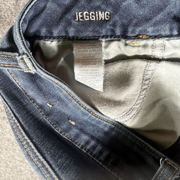 American Eagle Hi Rise Jegging Jeans Size 2 Womens Distressed Blue Stretch Denim - Picture 3 of 8